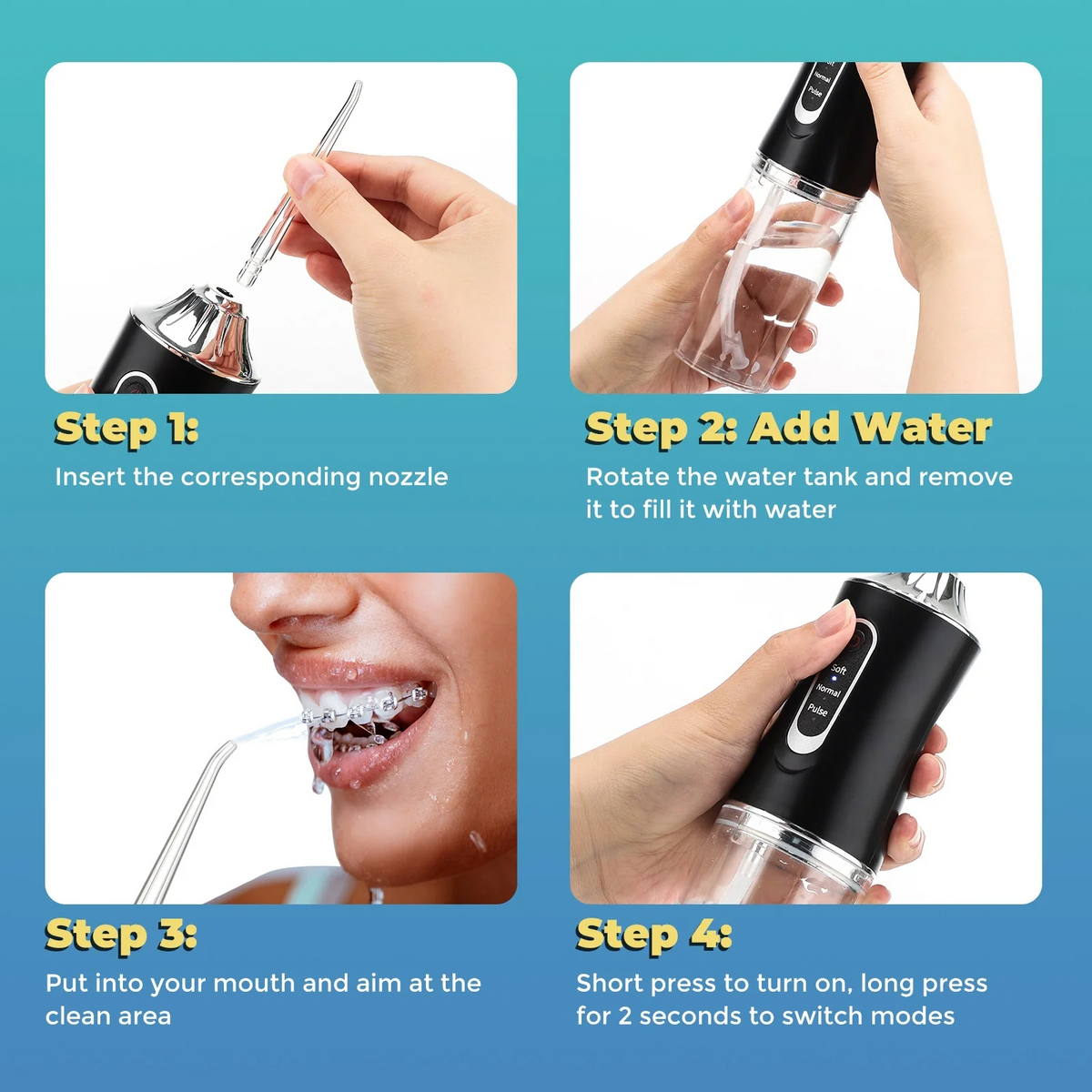 Portable Water Flosser for Fresh Breath & Deep Teeth Cleaning