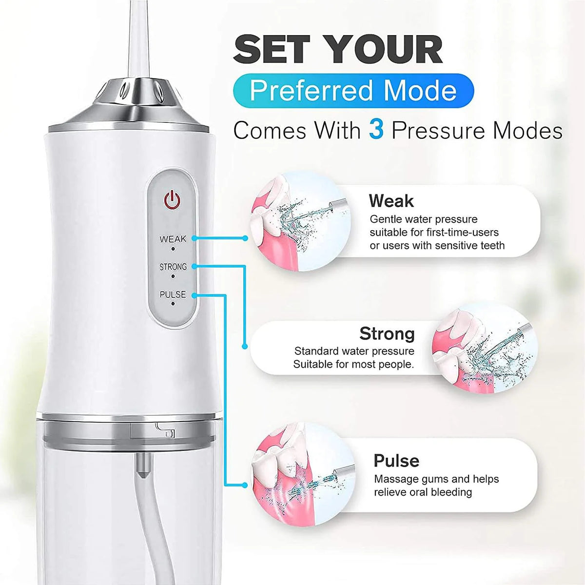 Portable Water Flosser for Fresh Breath & Deep Teeth Cleaning